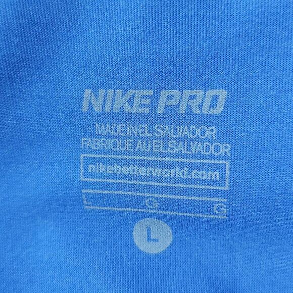 Nike Blue Long Sleeve Athletic Tee Size Large Nike Pro Blue Tee - Picture 7 of 10